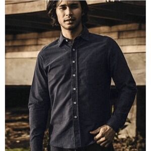 Taylor Stitch The California In White Jacquard Dot button down shirt M 40